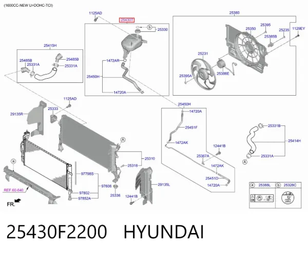 Бачок системы охлаждения 25430F2200 Hyundai/Kia