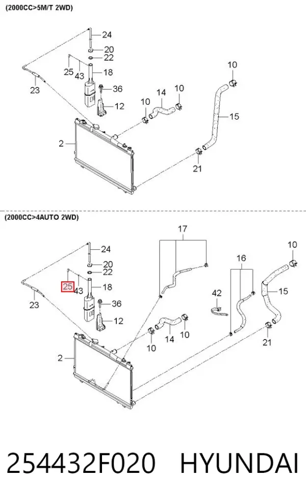  254432F020 Hyundai/Kia
