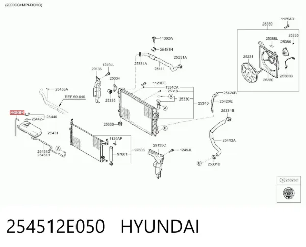  254512E050 Hyundai/Kia