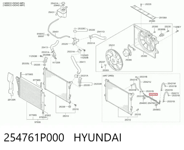  254761P000 Hyundai/Kia