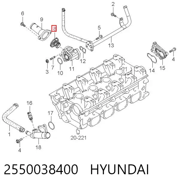 Термостат 2550038400 Hyundai/Kia