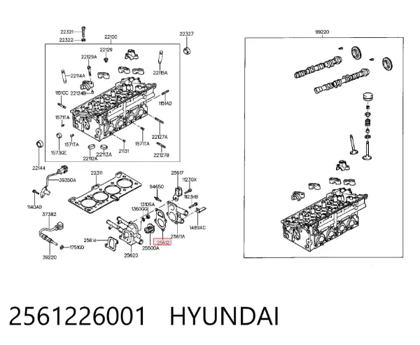 Прокладка термостата 2561226001 Hyundai/Kia