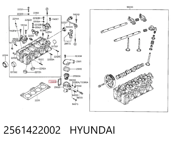 Прокладка термостата 2561422002 Hyundai/Kia