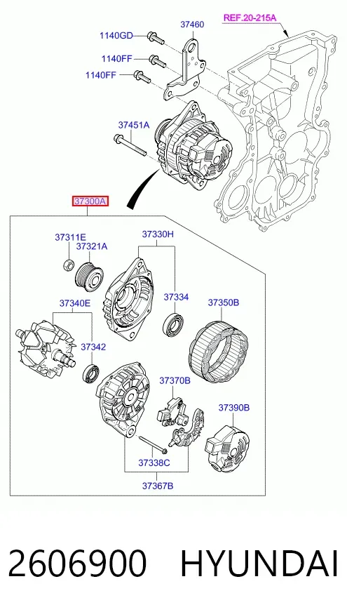 Генератор 2606900 Hyundai/Kia