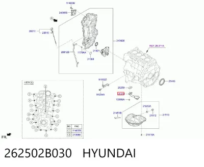Маслоприемник (маслоулавливатель) HYUNDAI 262502B030