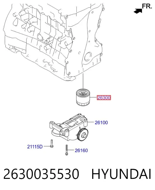 Масляный фильтр 2630035530 Hyundai/Kia