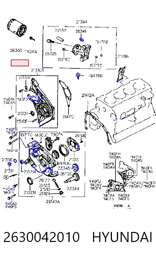 Масляный фильтр 2630042010 Hyundai/Kia