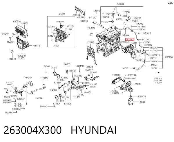 Масляный фильтр 263004X300 Hyundai/Kia