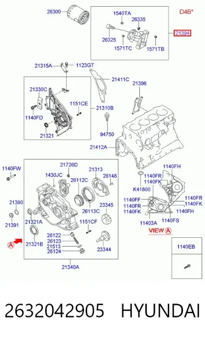 Кронштейн масляного фильтра HYUNDAI 2632042905