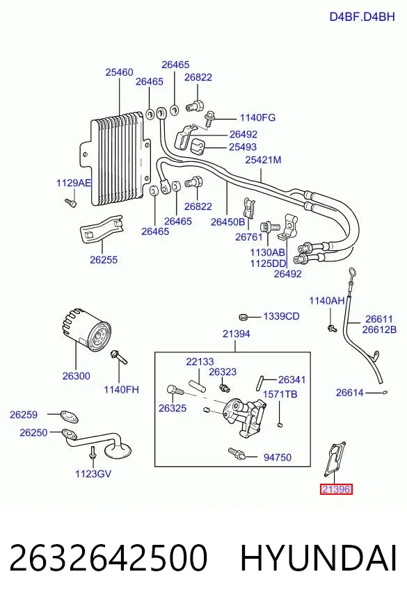 Прокладка масляного фильтра 2632642500 Hyundai/Kia