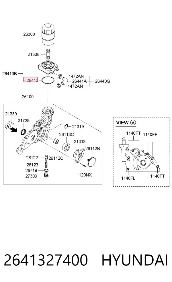 Прокладка радиатора масляного 2641327400 Hyundai/Kia