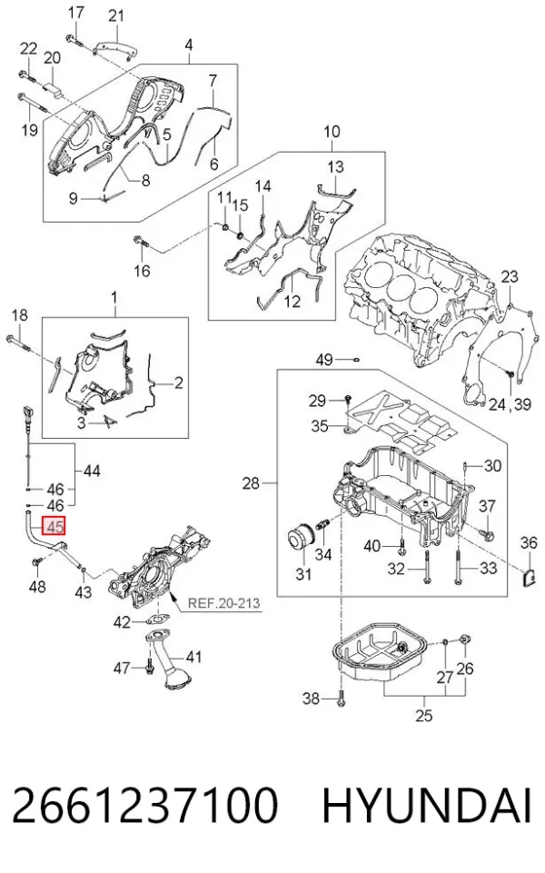 Направляющая индикатора уровня масла в двигателе 2661237100 Hyundai/Kia