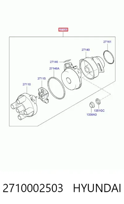 Распределитель зажигания (трамблер) HYUNDAI 2710002503