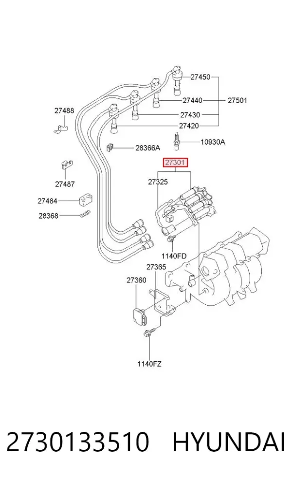 Катушка зажигания 2730133510 Hyundai/Kia