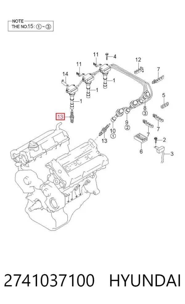 Свечи зажигания 2741037100 Hyundai/Kia
