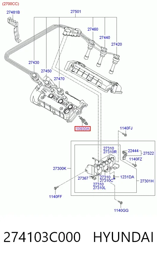 Свечи зажигания 274103C000 Hyundai/Kia