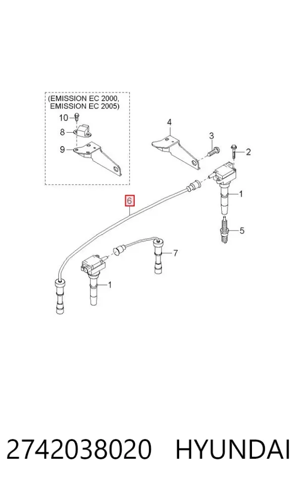 Высоковольтные провода 2742038020 Hyundai/Kia