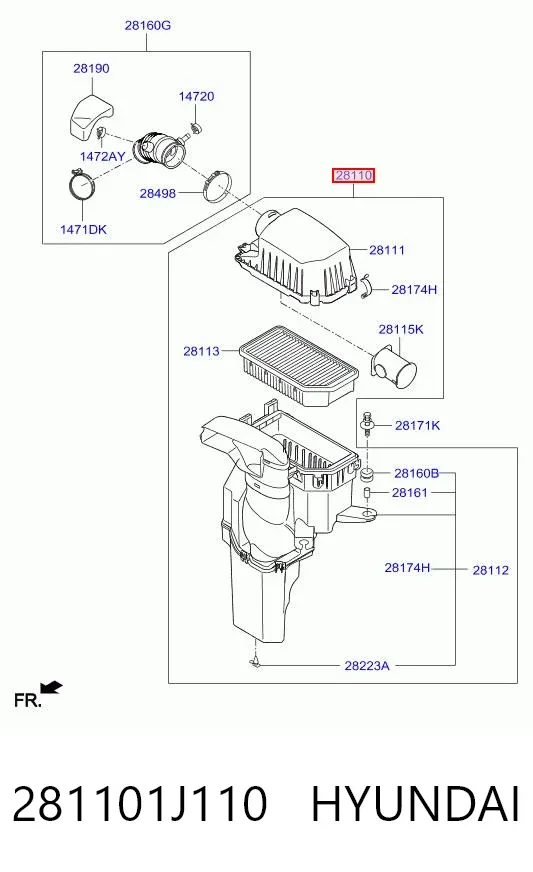 Корпус фильтра 281101J110 Hyundai/Kia