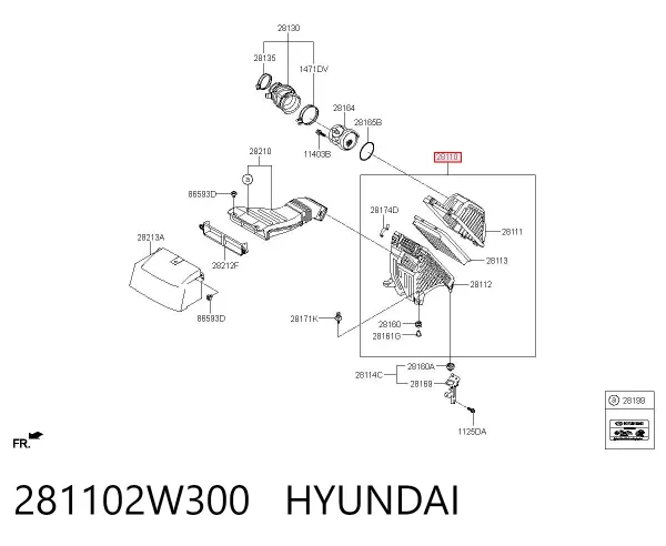 Корпус фильтра 281102W300 Hyundai/Kia
