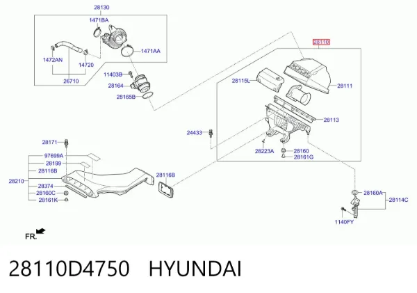 Корпус фильтра 28110D4750 Hyundai/Kia