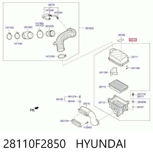 Корпус фильтра Hyundai Elantra VI