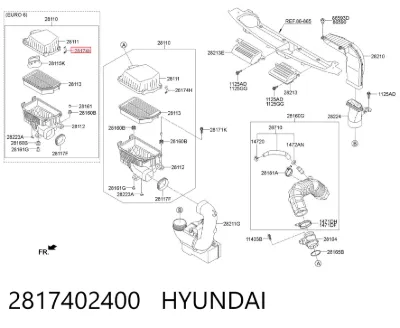 Защелка (скоба) корпуса воздушного фильтра HYUNDAI 2817402400