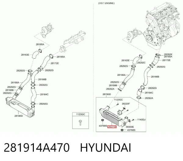 Интеркулер 281914A470 Hyundai/Kia