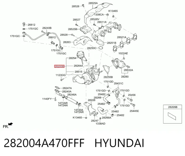 Турбина 282004A470FFF Hyundai/Kia