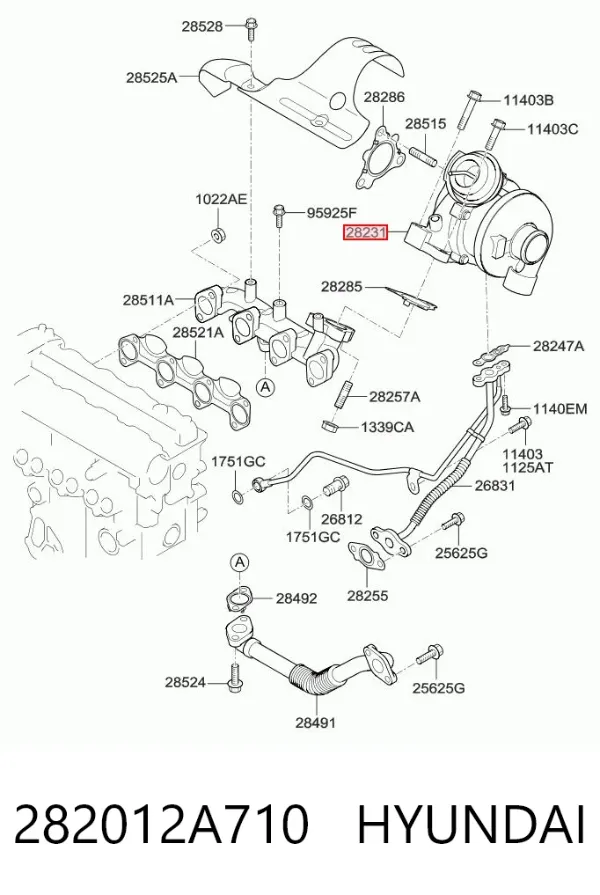 Турбина 282012A710 Hyundai/Kia