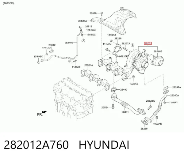 Турбина 282012A760 Hyundai/Kia