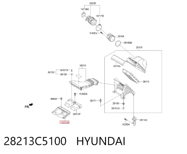 Воздухозаборник воздушного фильтра 28213C5100 Hyundai/Kia