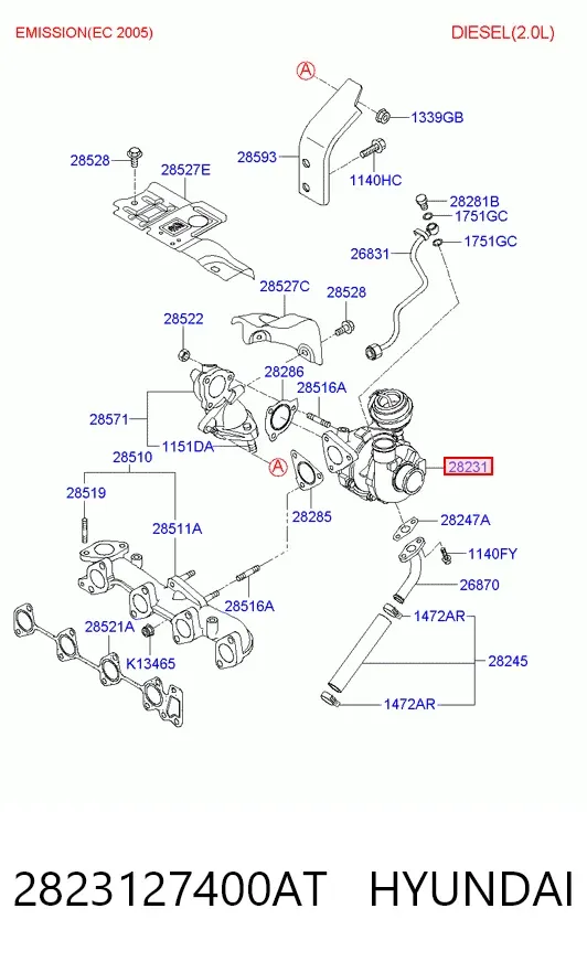 Турбина 2823127400AT Hyundai/Kia