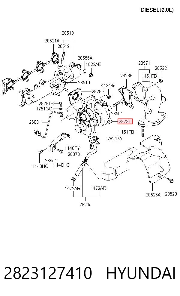 Турбина 2823127410 Hyundai/Kia
