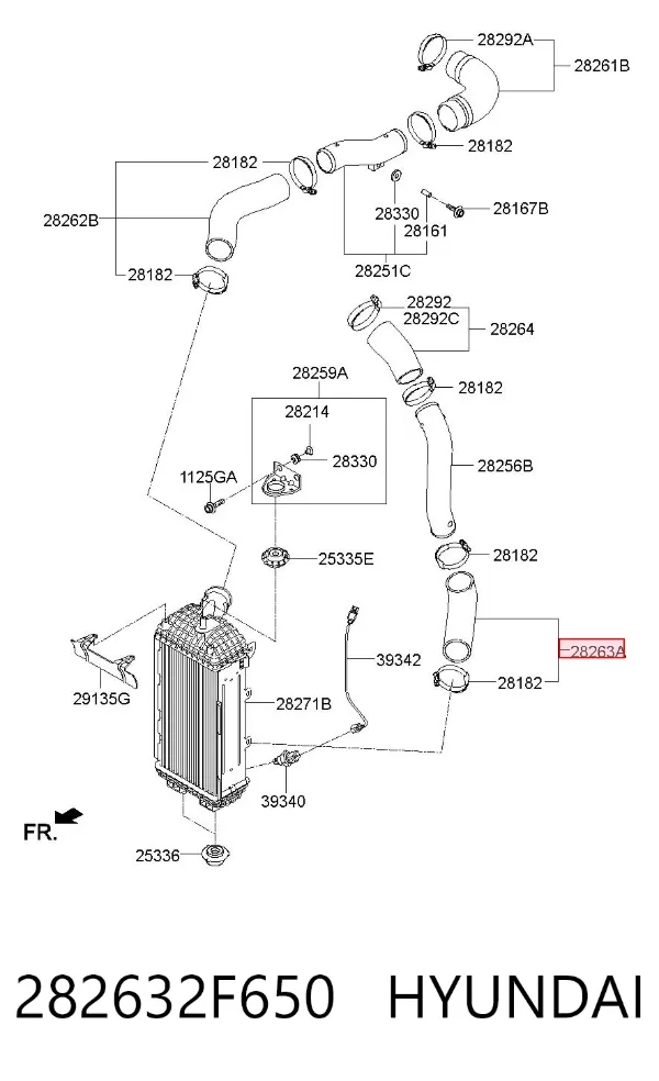 Патрубок интеркулера 282632F650 Hyundai/Kia