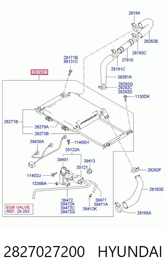 Интеркулер 2827027200 Hyundai/Kia