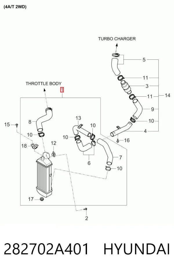 Интеркулер 282702A401 Hyundai/Kia