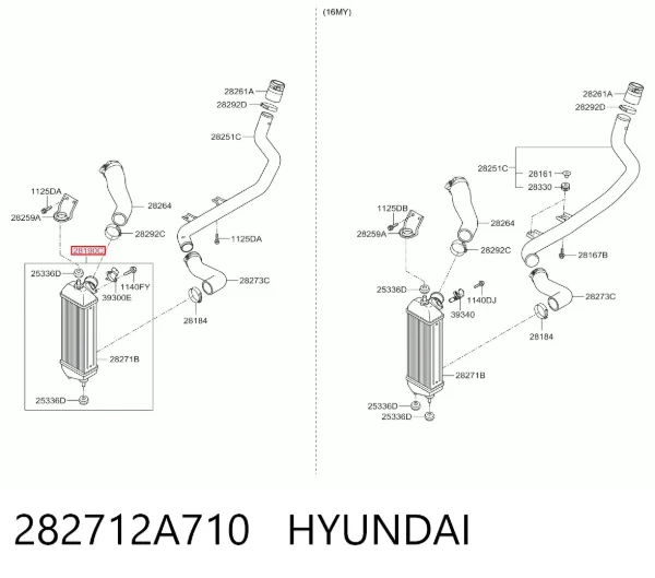 Интеркулер 282712A710 Hyundai/Kia