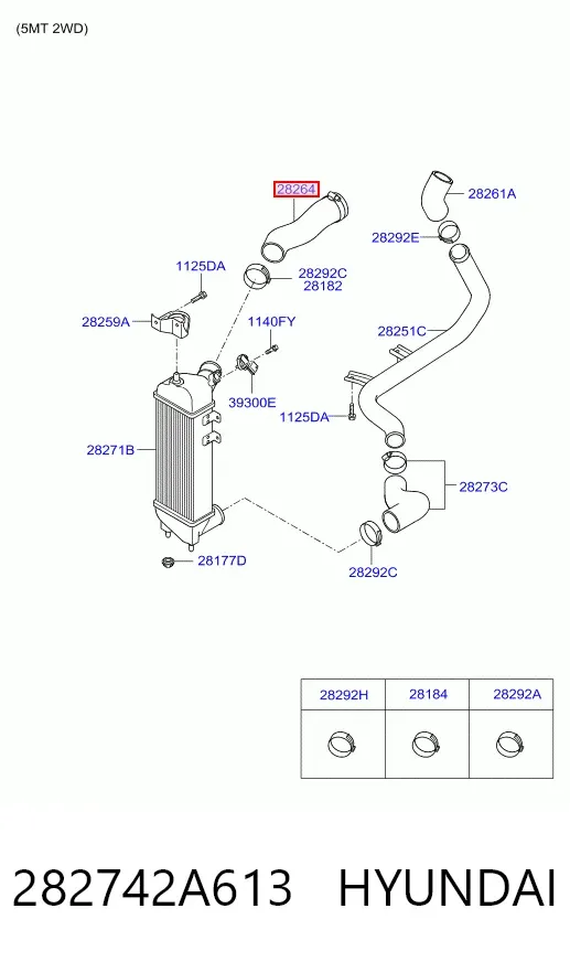 Патрубок интеркулера 282742A613 Hyundai/Kia
