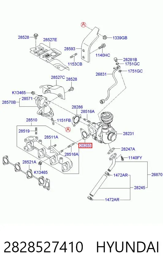 Прокладка турбины 2828527410 Hyundai/Kia