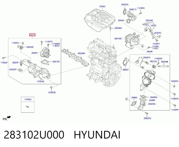 Впускной коллектор 283102U000 Hyundai/Kia