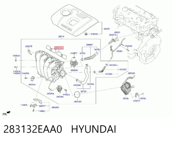 Прокладка впускного коллектора 283132EAA0 Hyundai/Kia
