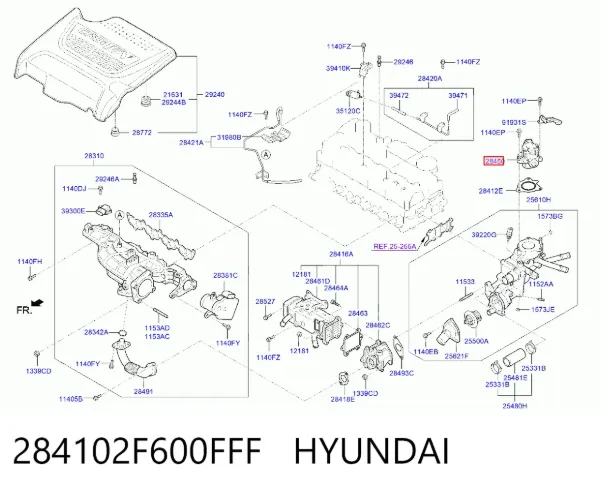 Клапан ЕГР 284102F600FFF Hyundai/Kia