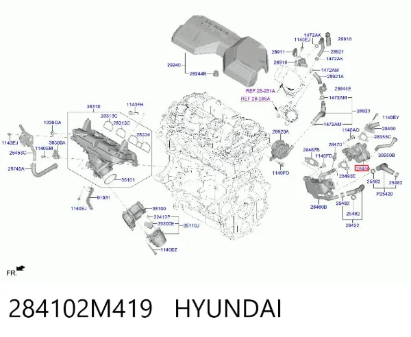 Клапан ЕГР 284102M419 Hyundai/Kia