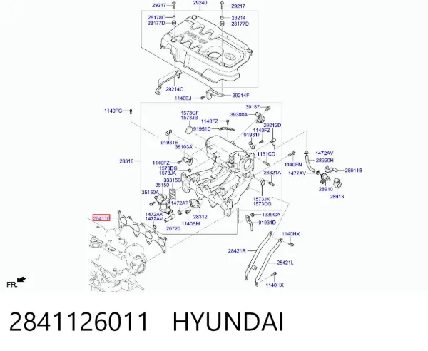 Прокладка впускного коллектора 2841126011 Hyundai/Kia