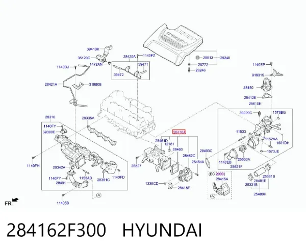 Радиатор системы EGR 284162F300 Hyundai/Kia