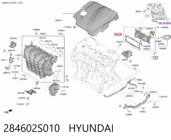 Радиатор системы EGR 284602S010 Hyundai/Kia