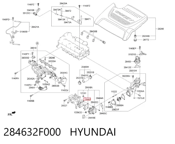 Прокладка EGR-клапана рециркуляции 284632F000 Hyundai/Kia