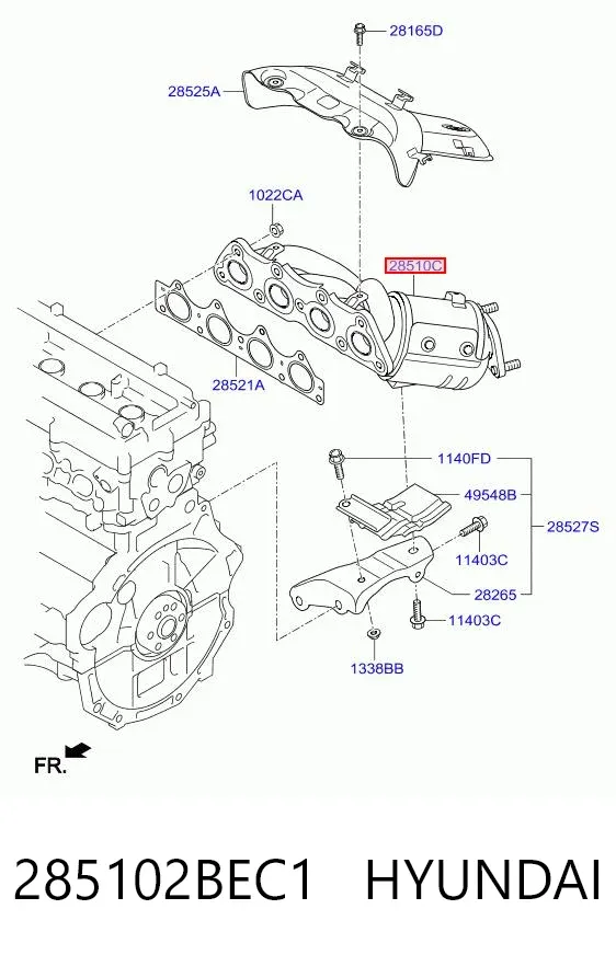 Выпускной коллектор 285102BEC1 Hyundai/Kia