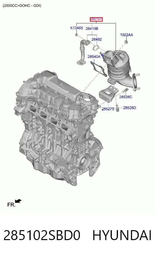 Выпускной коллектор 285102SBD0 Hyundai/Kia