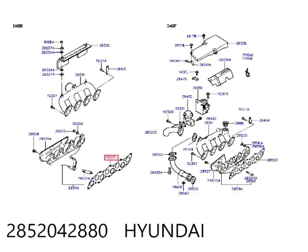 Прокладка коллектора 2852042880 Hyundai/Kia